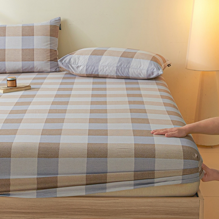 91家纺网 家纺一手货源 找家纺 涵宸家纺 2025新款全棉印花良品系列床笠 床笠-格律-兰