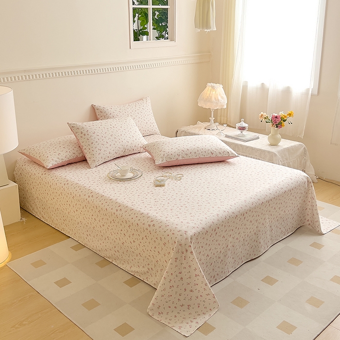 91家纺网 家纺一手货源 找家纺 DoDo 兜兜 【 可定制尺寸】2026新款全棉40支13372印花单床单 粉色恋歌