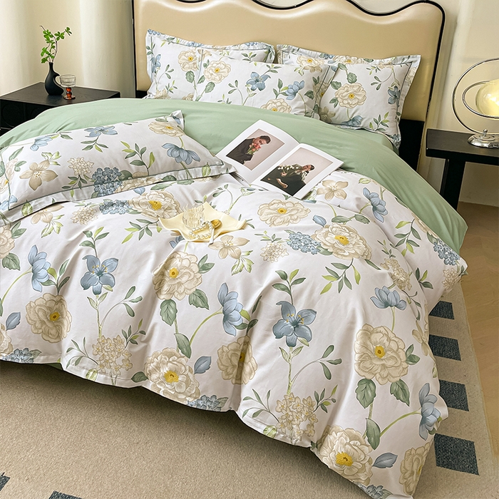 91家纺网 家纺一手货源 找家纺 帛美 2025新款13376全棉纯棉印花四件套-提供买家秀 清棠