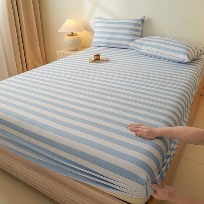 91家纺网 家纺一手货源 找家纺 涵宸家纺 2025新款全棉印花良品系列床笠 床笠-多哈-兰