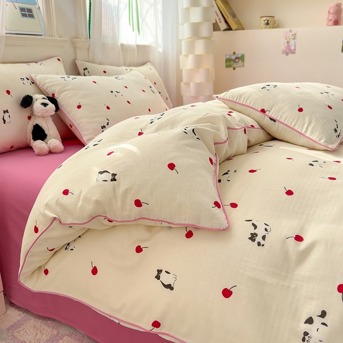 91家纺网 家纺一手货源 找家纺 （总）沐棉家居 2025新款全棉双层纱四件套