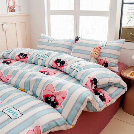 乐居坊 2025新款亲肤舒适A类水洗云朵棉四件套-场景一 佛系少女