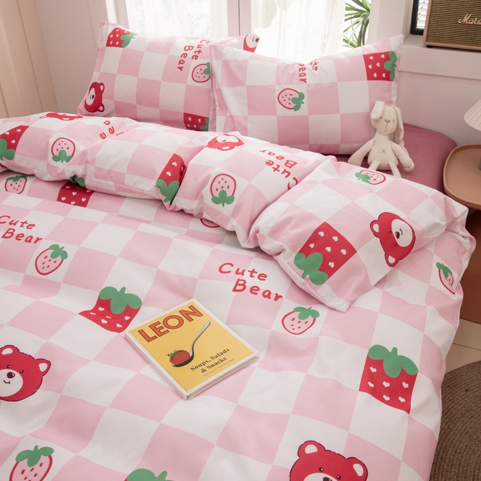 91家纺网 家纺一手货源 找家纺 乐居坊 2025新款亲肤舒适A类水洗云朵棉四件套-场景一 少女梦