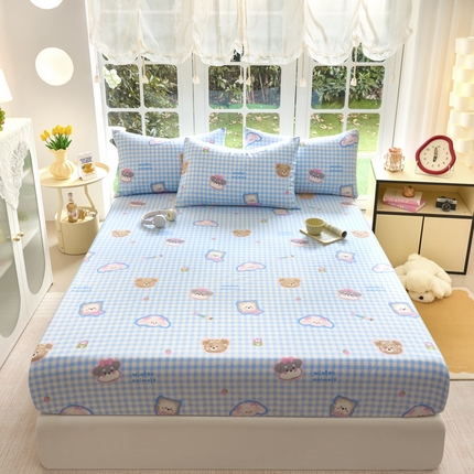 91家纺网 家纺一手货源 找家纺 （总）木堇家居 2025新款春夏全棉小清新卡通床单床笠枕套单品系列-床笠系列