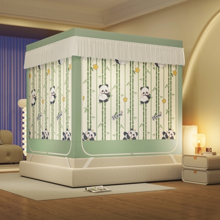 91家纺网 家纺一手货源 找家纺 （总）艺利轩蚊帐 2025新款拉链式防摔蚊帐坐床含床帘-卡通印花系列