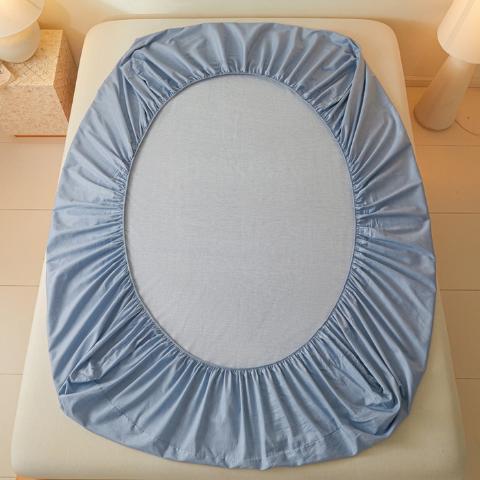 91家纺网 家纺一手货源 找家纺 涵宸家纺 2025新款全棉印花良品系列床笠 床笠-云纹-兰