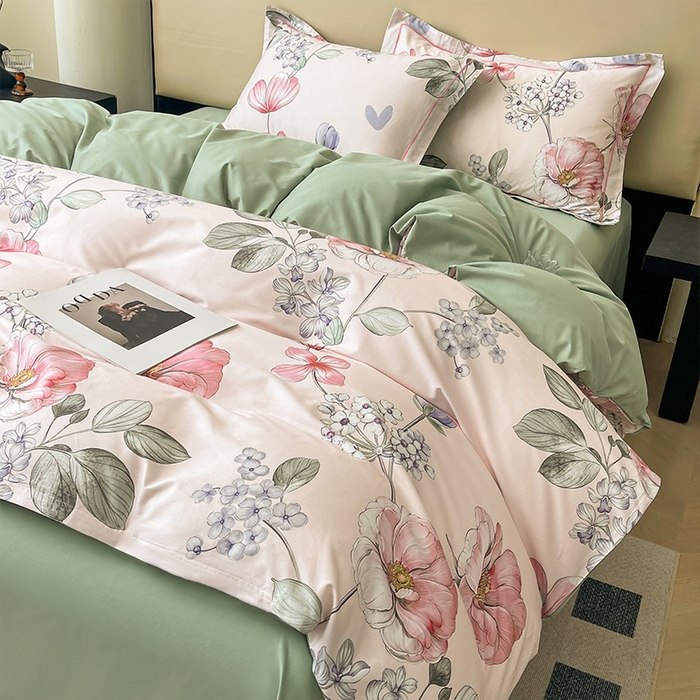 91家纺网 家纺一手货源 找家纺 帛美 2025新款13376全棉纯棉印花四件套-提供买家秀 枝意