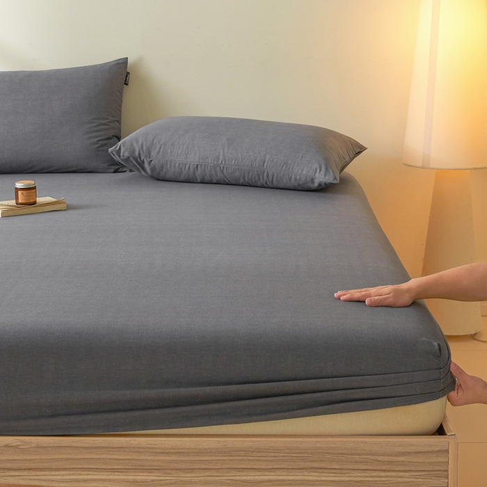 91家纺网 家纺一手货源 找家纺 涵宸家纺 2025新款全棉印花良品系列床笠 床笠-云纹-深灰