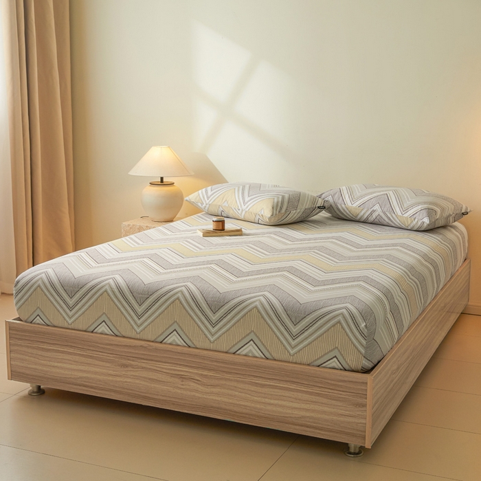 91家纺网 家纺一手货源 找家纺 涵宸家纺 2025新款全棉印花良品系列床笠 床笠-格韵