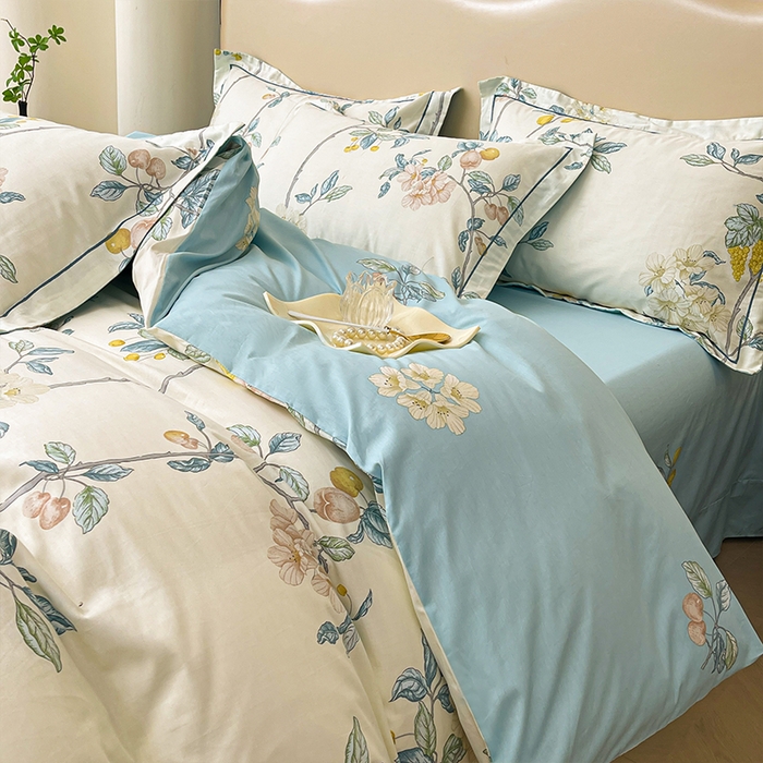 91家纺网 家纺一手货源 找家纺 帛美 2025新款13376全棉纯棉印花四件套-提供买家秀 悠若花园