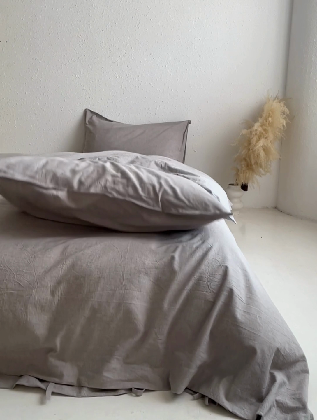 91家纺网 家纺一手货源 找家纺 简家居2025新款20%亚麻80%棉混纺四件套-无味 雅灰