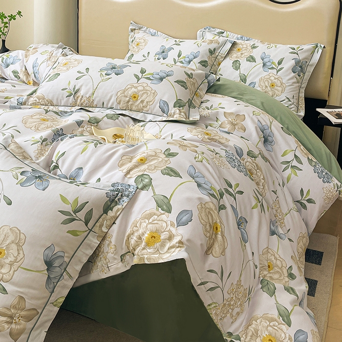 91家纺网 家纺一手货源 找家纺 帛美 2025新款13376全棉纯棉印花四件套-提供买家秀 清棠