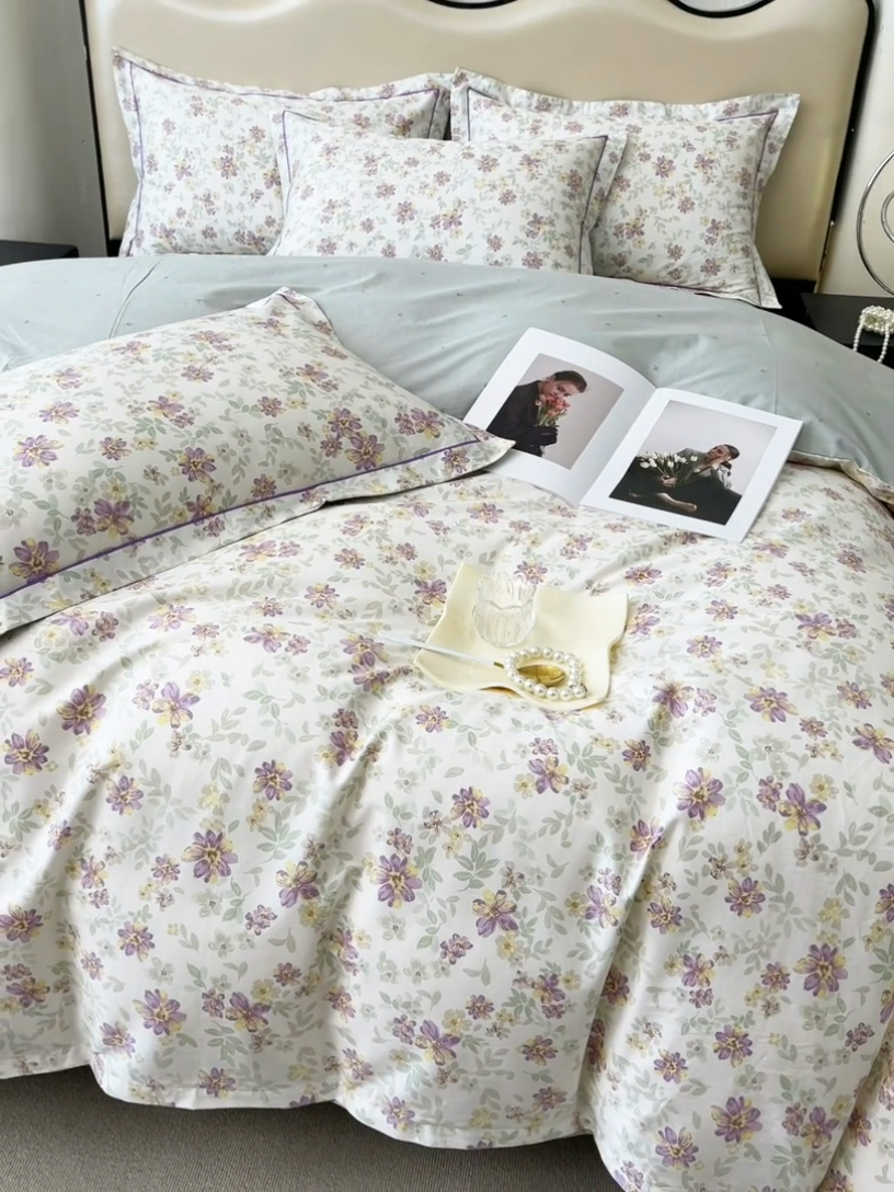 91家纺网 家纺一手货源 找家纺 帛美 2025新款13376全棉纯棉印花四件套-提供买家秀 蝶恋序