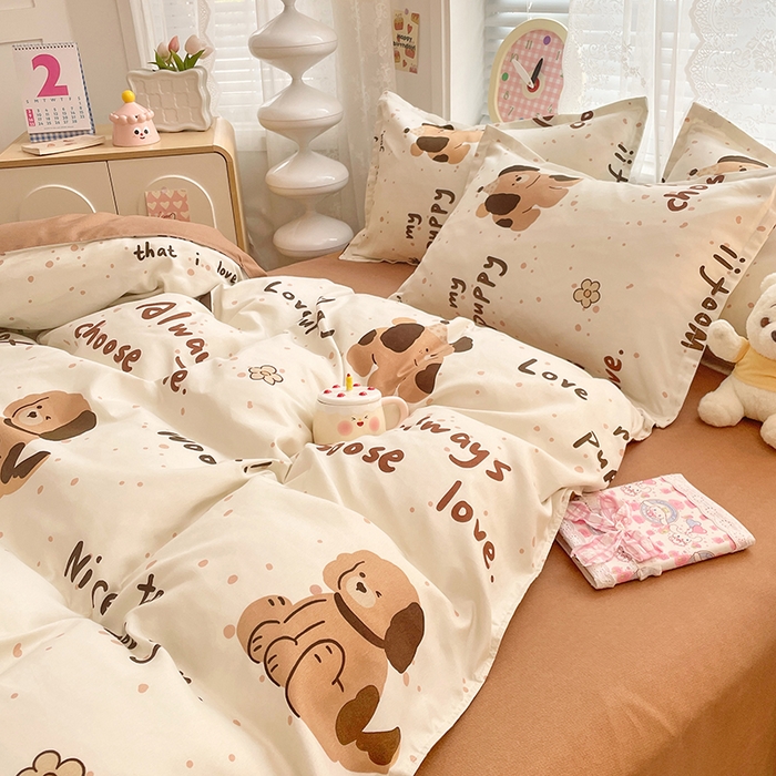 91家纺网 家纺一手货源 找家纺 世爵 2025新款磨毛印花单被套 家有萌宠