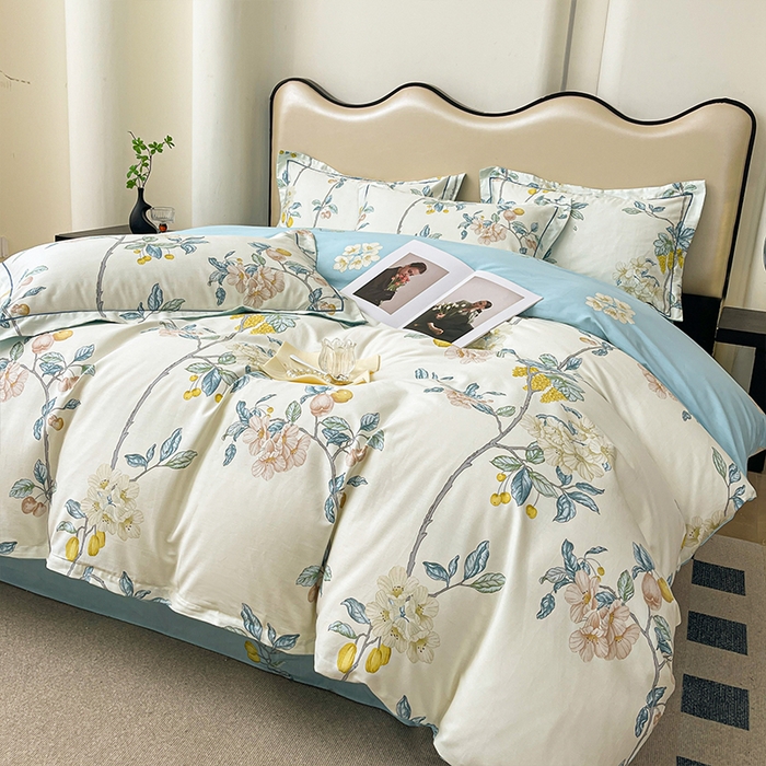 91家纺网 家纺一手货源 找家纺 帛美 2025新款13376全棉纯棉印花四件套-提供买家秀 悠若花园