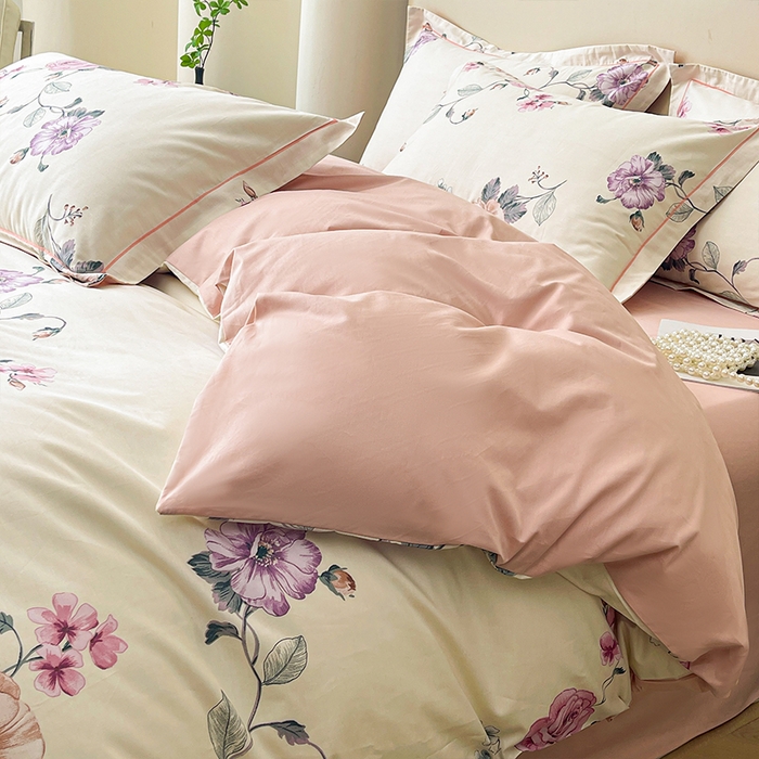 91家纺网 家纺一手货源 找家纺 帛美 2025新款13376全棉纯棉印花四件套-提供买家秀 凝香