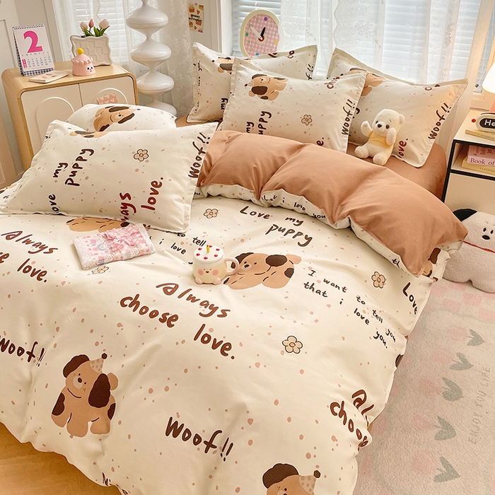 91家纺网 家纺一手货源 找家纺 世爵 2025新款磨毛印花单被套 家有萌宠