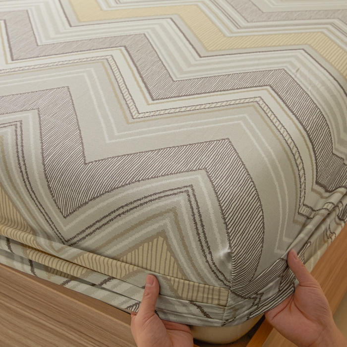 91家纺网 家纺一手货源 找家纺 涵宸家纺 2025新款全棉印花良品系列床笠 床笠-格韵