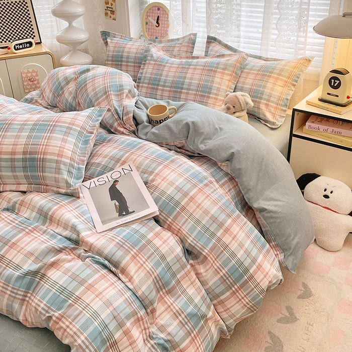 91家纺网 家纺一手货源 找家纺 世爵 2025新款磨毛印花单被套 彩绘格