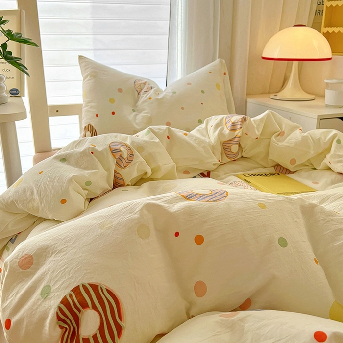 91家纺网 家纺一手货源 找家纺 阿曼达 2025新款印花水洗m学生床单人四件套 传播快乐