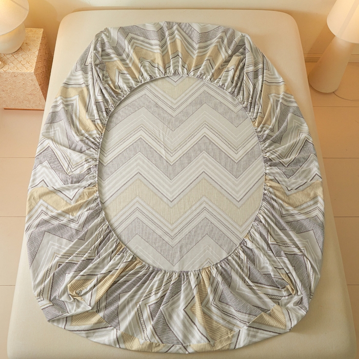 91家纺网 家纺一手货源 找家纺 涵宸家纺 2025新款全棉印花良品系列床笠 床笠-格韵