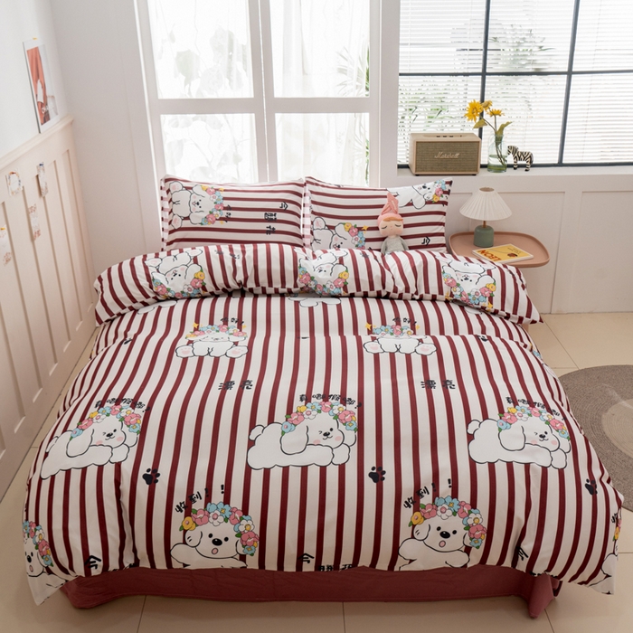 91家纺网 家纺一手货源 找家纺 乐居坊 2025新款亲肤舒适A类水洗云朵棉四件套-场景一 国风少女