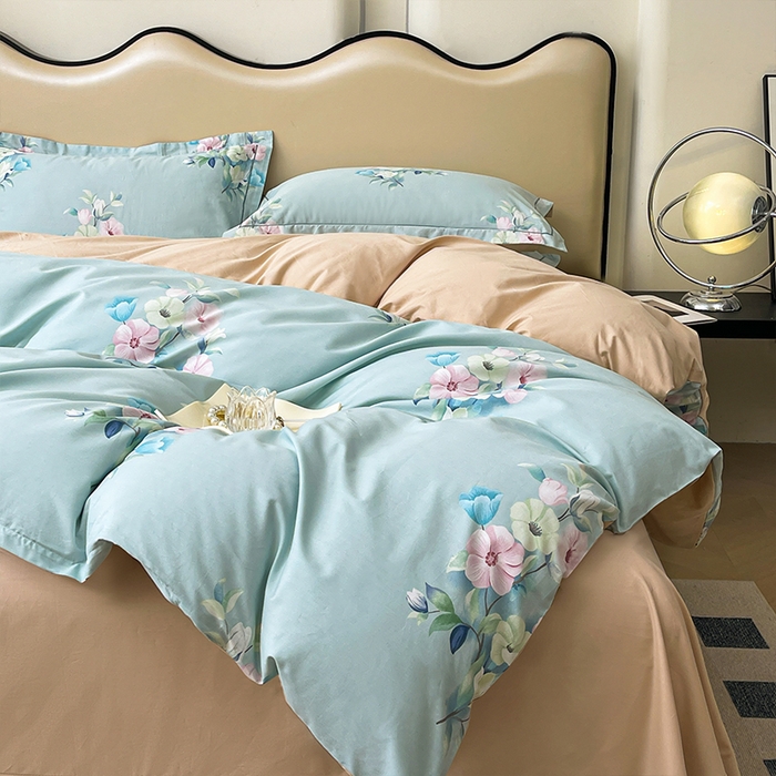 91家纺网 家纺一手货源 找家纺 帛美 2025新款13376全棉纯棉印花四件套-提供买家秀 溪畔寻花