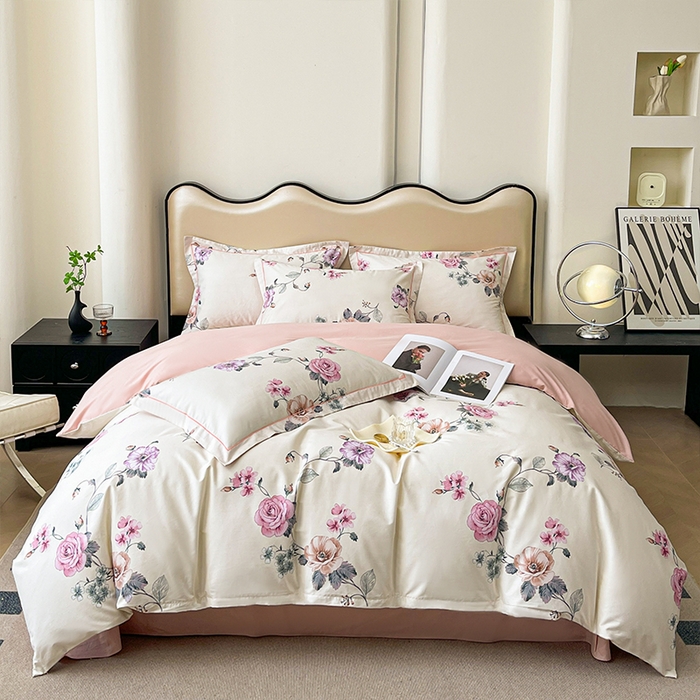 91家纺网 家纺一手货源 找家纺 帛美 2025新款13376全棉纯棉印花四件套-提供买家秀 凝香