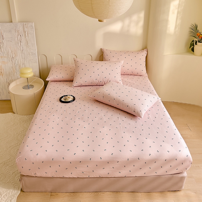 91家纺网 家纺一手货源 找家纺 DoDo 兜兜 【 可定制尺寸】2026新款全棉40支13372印花单床笠 粉蝶