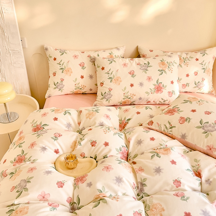 91家纺网 家纺一手货源 找家纺 DoDo 兜兜 【 可定制尺寸】2025新款全棉40支13372印花四件套 芳菲