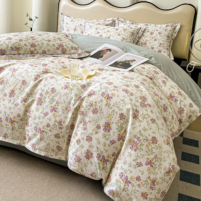 91家纺网 家纺一手货源 找家纺 帛美 2025新款13376全棉纯棉印花四件套-提供买家秀 蝶恋序