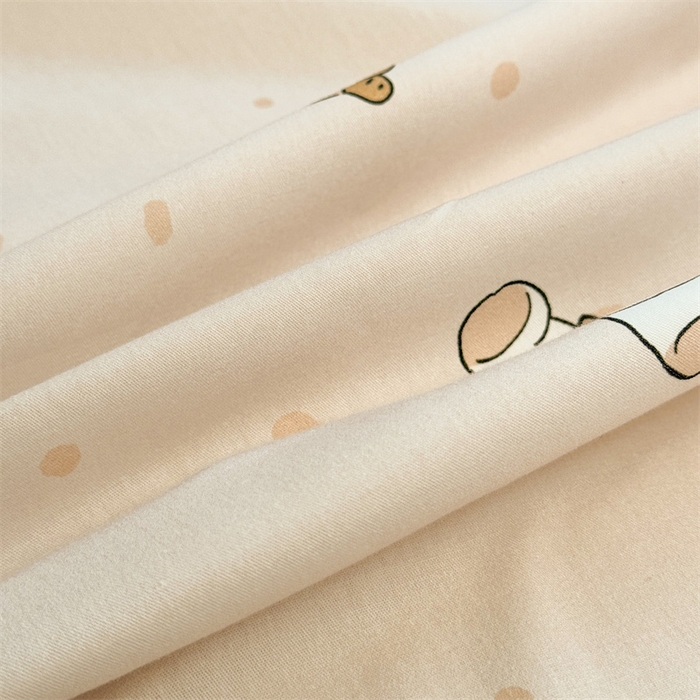 91家纺网 家纺一手货源 找家纺 雯豆2025春夏新款全棉床单三件套纯棉床罩小清新印花床单 全棉床单-小熊伙伴