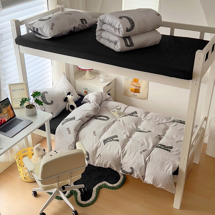 91家纺网 家纺一手货源 找家纺 阿曼达 2025新款印花水洗m学生床单人四件套 卡特