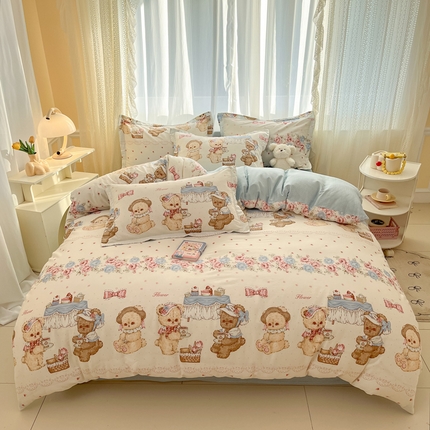 91家纺网 家纺一手货源 找家纺 （总）涵宸家纺 2025新款全棉印花四件套总花型