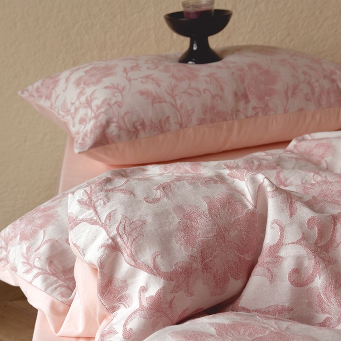 91家纺网 家纺一手货源 找家纺 琪格格2025款纯棉三层纱提花四件套（提供大量买家秀）三层纱 胧月-粉