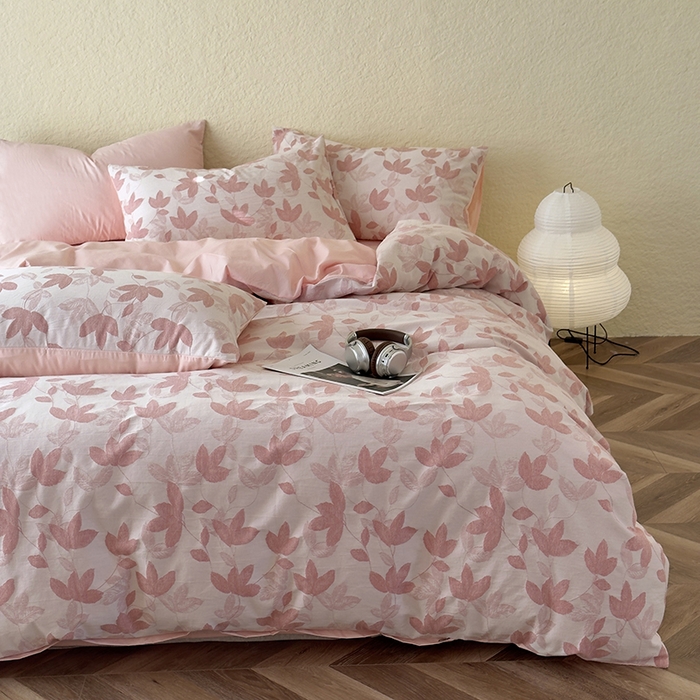 91家纺网 家纺一手货源 找家纺 琪格格2025款纯棉三层纱提花四件套（提供大量买家秀） 三层纱 枫韵-柔玉