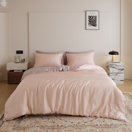 EH家居 2025新款天丝纯色四件套系列 少女粉