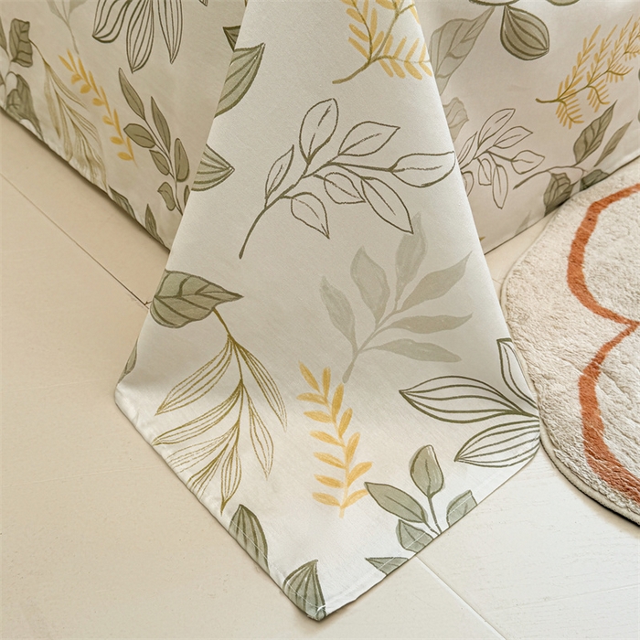 91家纺网 家纺一手货源 找家纺 雯豆2025春夏新款全棉床单三件套纯棉床罩小清新印花床单 全棉床单-彼岸之花