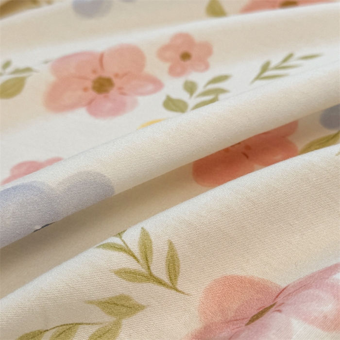 91家纺网 家纺一手货源 找家纺 雯豆2025春夏新款全棉床单三件套纯棉床罩小清新印花床单 全棉床单-芳华