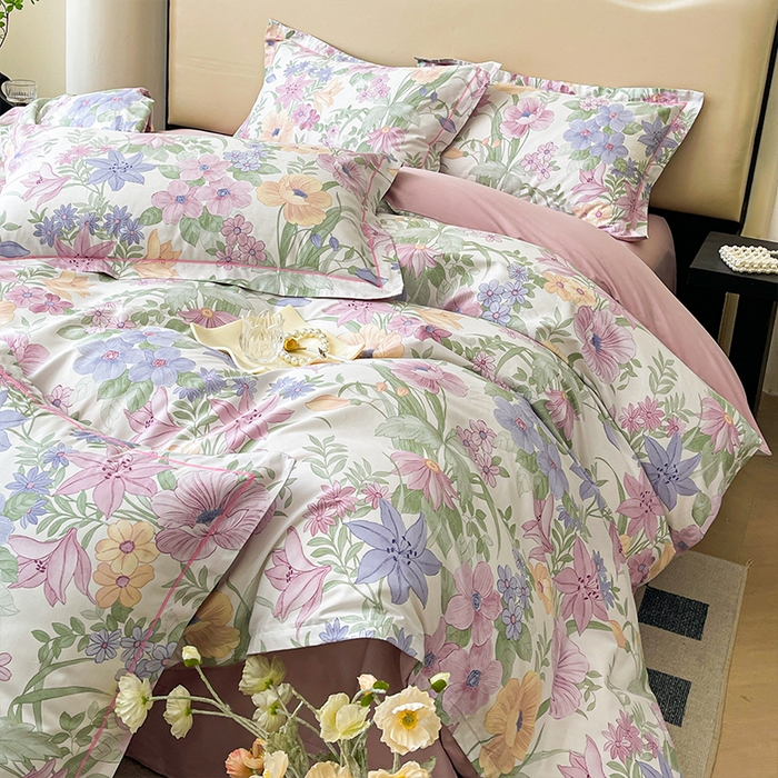 91家纺网 家纺一手货源 找家纺 帛美 2025新款13376全棉纯棉印花四件套-提供买家秀 花溪