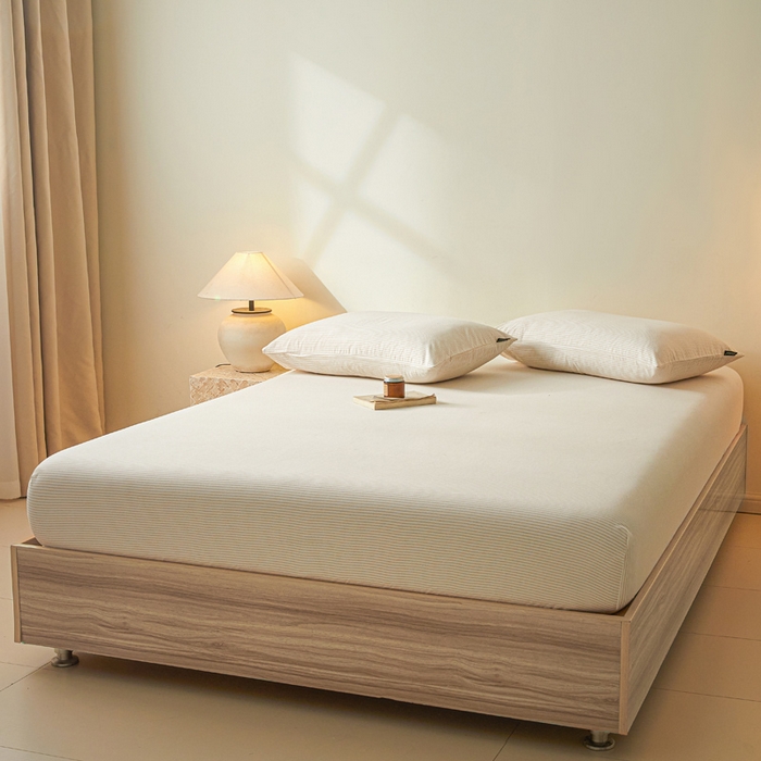 91家纺网 家纺一手货源 找家纺 涵宸家纺 2025新款全棉印花良品系列床笠 床笠-半夏-其