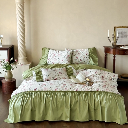 91家纺网 家纺一手货源 找家纺 （总）多乐娜 2025年新款轻法式100s贡缎长绒棉纯棉四件套轻奢全棉数码印花工艺款 会员-20