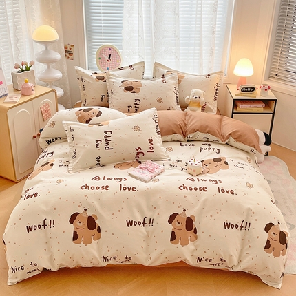 世爵 2025新款磨毛印花单被套 家有萌宠