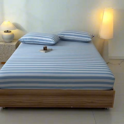 91家纺网 家纺一手货源 找家纺 涵宸家纺 2025新款全棉印花良品系列床笠 床笠-多哈-兰