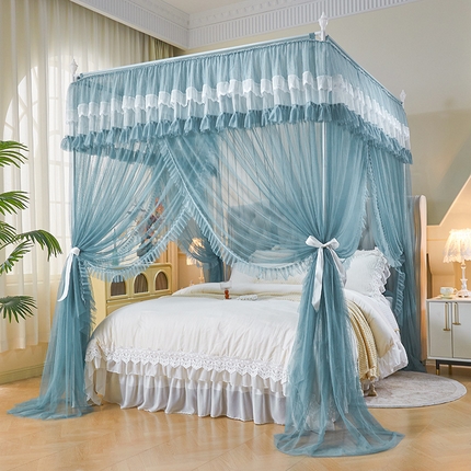 91家纺网 家纺一手货源 找家纺 （总）艺利轩蚊帐 2025新款浪漫刺绣花边三开门外穿落地款蚊帐-知夏