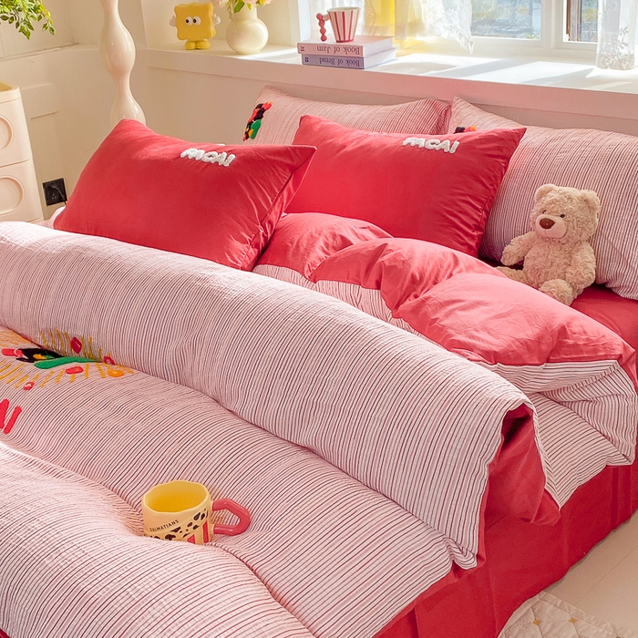 91家纺网 家纺一手货源 找家纺 （总）千朵 2025新款全棉提花毛巾绣贺岁款四件套-提花发财