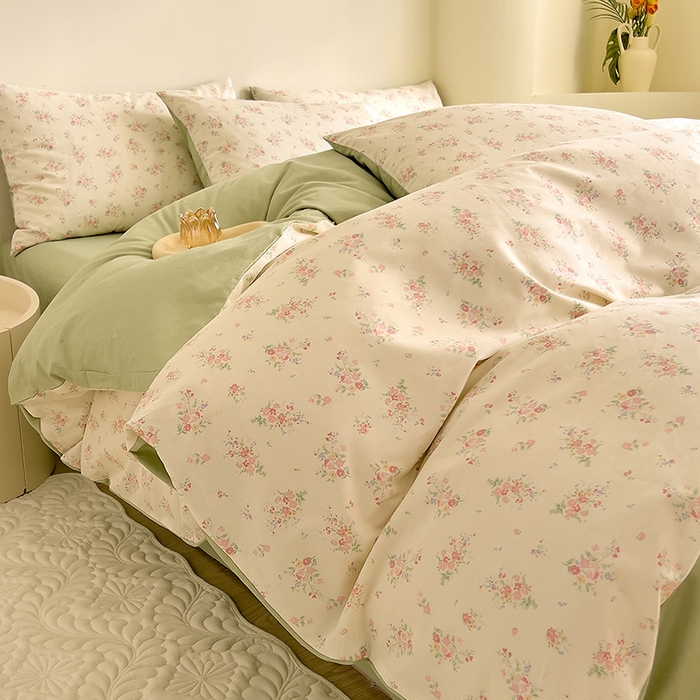 91家纺网 家纺一手货源 找家纺 DoDo 兜兜 【 可定制尺寸】2025新款全棉40支13372印花四件套 朵拾