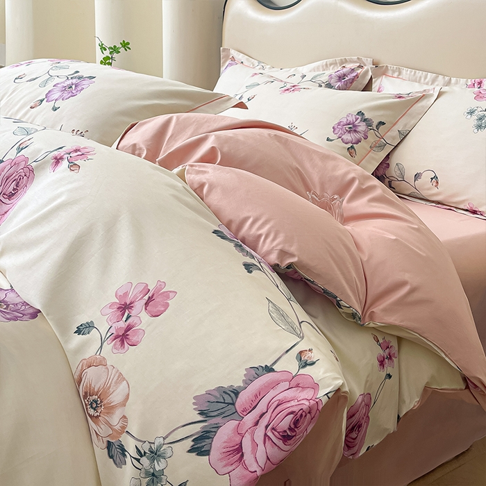 91家纺网 家纺一手货源 找家纺 帛美 2025新款13376全棉纯棉印花四件套-提供买家秀 凝香