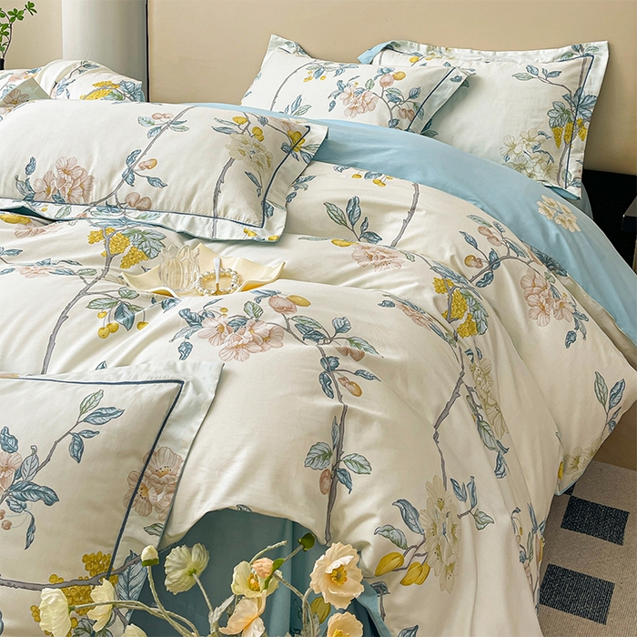 91家纺网 家纺一手货源 找家纺 帛美 2025新款13376全棉纯棉印花四件套-提供买家秀 悠若花园