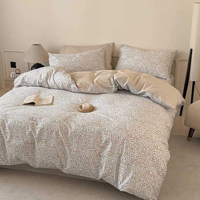 91家纺网 家纺一手货源 找家纺 涵宸家纺 2025新款全棉印花良品系列四件套 星季